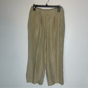 J. PETERMAN Tan Silk and Wool Blend Pants Size 4